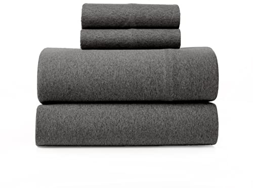 Road Trip America Jersey Knit Sheet Set - 4 Pieces Full Cotton Sheets Set - Soft Cozy Stretchy Knit Bed Linen (Dark Grey, Full)