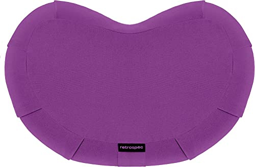 Yoga Meditation Cushion, Zabuton Meditation Pillow, Yoga Bolster/Pillow, Floor seat, Zippered Organic Cotton Cover, Natural Buckwheat Purple Diameter 16.9 Inch Width, 5.5 Inch Thick