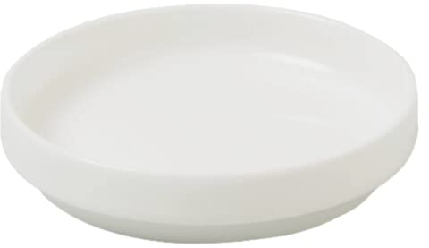 WHITE CERAMIC Pillar/Votive Candle Plate/Holder - 9.7 cm