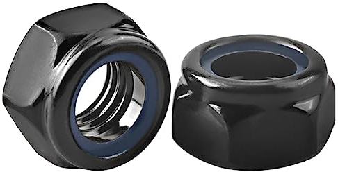 Drenky Ecrou Nylstop M5,25 Pièces Ecrous Hexagonal en Acier Inoxydable V2A A2 DIN 985 Ecrou Indesserable Autofreiné Noir,Réglage et Fixation Intérieur et Extérieur