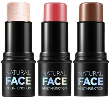 Highlight, Bronze and Blush Contour Stick, Professional Face Shaping & Contouring Stick Makeup, Easy to Apply with Buildable Coverage, Long Lasting & Waterproof (#2,5,6, medium)