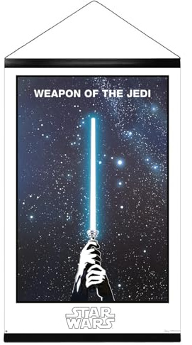 Star Wars Weapon of The Jedi - Póster (brilla en la oscuridad, brilla en la oscuridad, cartel de sable de luz) (tamaño: 61 cm x 91,5 cm) (póster y listones para pósteres)