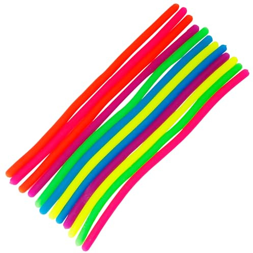 Thyonta 12 PCS Stretchy Fidget Noodles - 6 Colors, 24cm Monkey Noodles Fidget Toys for Kids and Adults