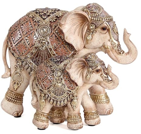 Elefant Deko Statue Mutter Kind Elefanten Figur Elefant Glücksbringer