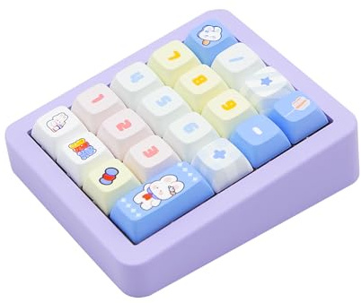 Adventurers K812 Wired Mechanical Numeric Keypad, 19-Key Hot-Swappable RGB Numpad, Macro Programmable, Detachable Type-C Cable, Game/Office Mode Switch – for PC/Laptop/Desktop (Purple)