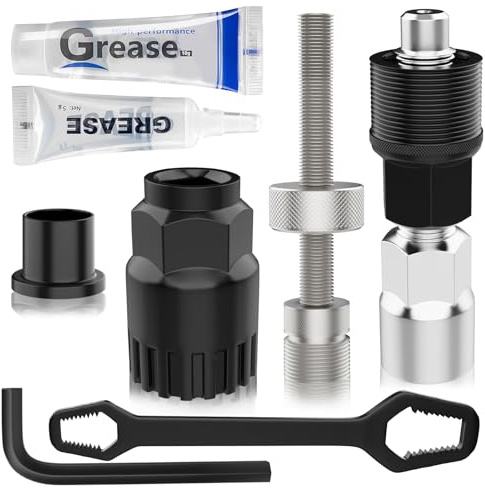 Scalnuvyyh Crank Removal Tool and Bottom Bracket Removal Tool, Bicycle Crank Puller Bike Crank Extractor Puller Tool Set for 16 mm Wrench Bottom Bracket Tool Compatible with (Shimano/ISIS/Octalink)