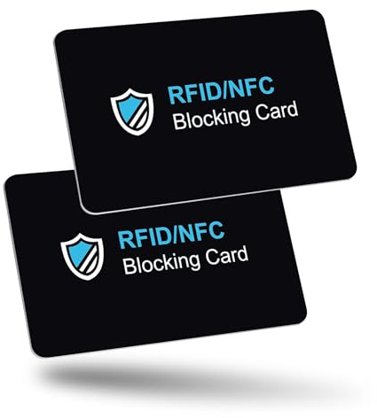 2pcs RFID/NFC Blocking Card, Credit Card Protector,RFID Blocking Cards for Men & Women,Credit Card Holder RFID Blocking,Armoured Card Entire Wallet Protection,Anti-Theft Contactless NFC Blocker