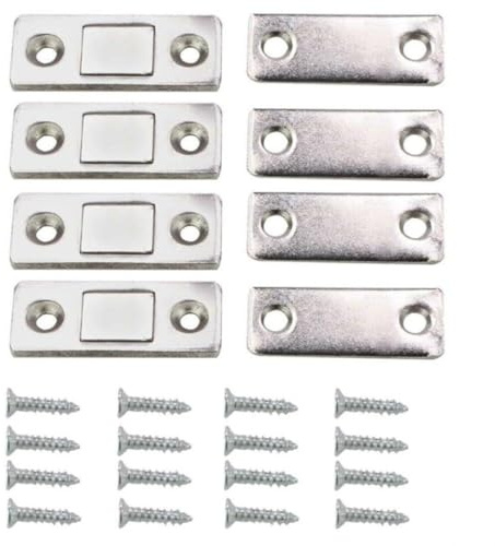 Robusto sistema de cierre magnético de 8 piezas para gabinete para puertas, incluye tornillos para una fácil instalación