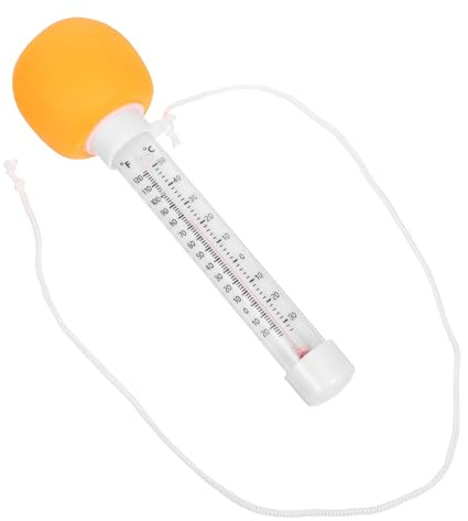 WRITWAA Thermomètre Flottant pour Piscine Bébé Indicateur de Température Précis pour Bain et Spa Design Orange 1 Pièce Contrôle Sécurisé de L'Eau pour Piscines et Bassins Garçon et