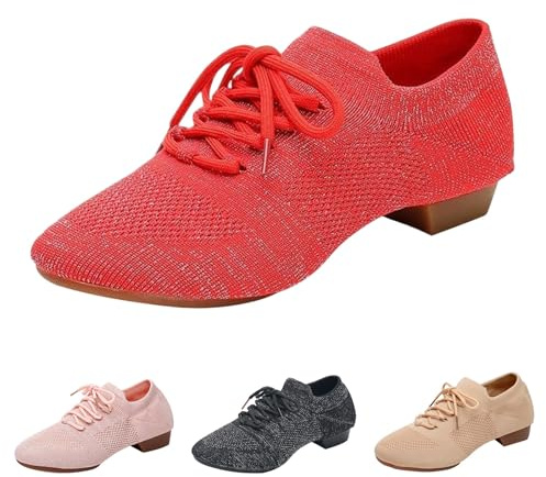 Balettskor för kvinnor – sommarskor för damer, eleganta, andningsbara fritidsskor, moderiktiga joggingskor, bekväma sportskor, lätta sneakers, tjocka sulor, dansskor för komfort hela dagen