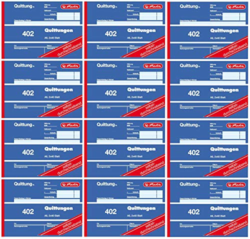 Herlitz Quittungsblock 402, selbstdurchschreibend, A6 quer, 2 x 40 Blatt 12 Stück