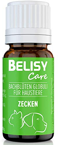 BELISY Zecken Bachblüten Kügelchen für Hunde & Katzen - Spezial Bachblütenmischung bei Zecken mit Grapefruitkernextrakt - alkoholfrei - 10 g