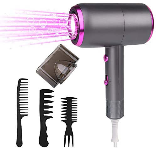 flintronic Secador de pelo profesional, secador de pelo iónico de 1800 W, 3 ajustes de temperatura con 1 difusor magnético adecuado para la reparación del cabello, viajes, peluquería