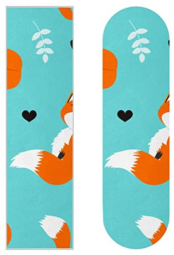 Cartoon Fox Skateboard-Griptape, Schleifpapier, Longboard, Aufkleber, Scooter, Deck, Sandpapier, 2 Stück