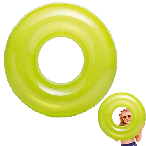 Gelb Schwimmring Aufblasbar Transparent Schwimmring, 30 (76cm) Tube Toy Aufblasbarer Schwimmreifen Floats Wasser für 6–12 Jahren Erwachsene Kinder Sommer Pool Strandparty Outdoor Wasseraktivitäten