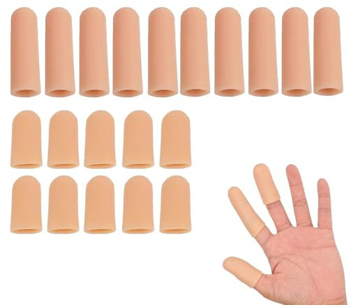 20pcs Silicone Finger Protectors,Gel Finger Cots Silicone Finger Cover Cap Finger Sleeves for Dry Skin Thumb Protector Finger Bandages Finger Support for Finger Cracking Finger Trigger.