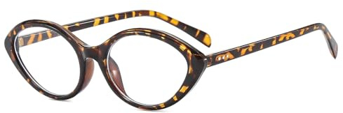 LJCZKA Blått kattöga ljusglasögon för kvinnor, små blå ljusfilter glasögon för vilande dator, Leopard, M