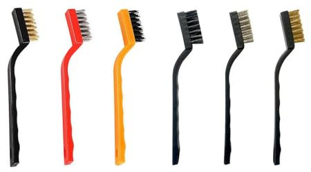 Spazzola metallica da 6 pezzi, spazzola per la pulizia del fornello a gas, spazzola metallica per la rimozione delle macchie, set di spazzole per fessure, spazzola per fornelli da cucina