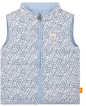 Steiff Wendeweste EU Größe 92 chambray blue, Outdoor Wende-Weste, Übergangsjacke, Kinderjacke, 2in1 Wendeweste, warm und bequem, waschmaschinenfest