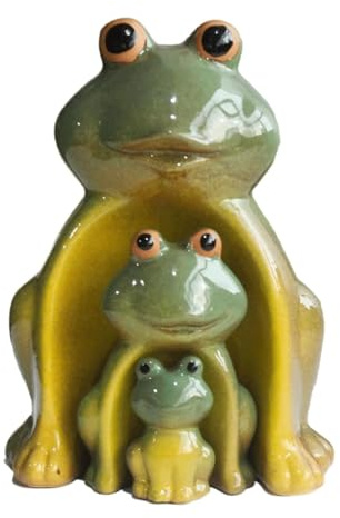 Skulptur Dekor Kreativ staty Keramisk djurstatyskulptur 1 set med 3 st statyer Groda eller uggla statyer Dekorfigurer och statyer meningsfull gåva