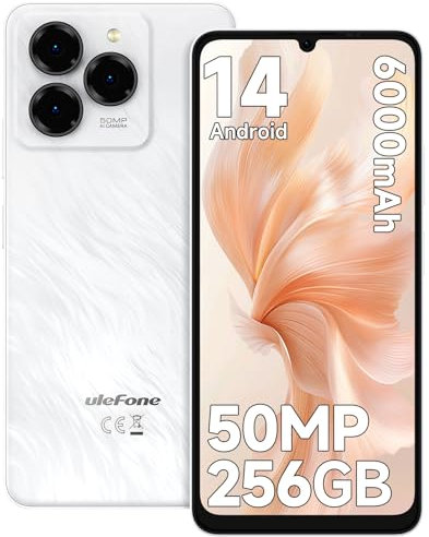 Ulefone Note 20 Pro Teléfono Móvil Libres, Android 14, 8GB+256GB Octa-Core Batería 6000mAh/18W, 6.75 HD+/90Hz, 50MP Cámara, 4G Dual SIM Smartphone, Movil Libre Huella/Face ID/Conector de 3,5 mm/GPS