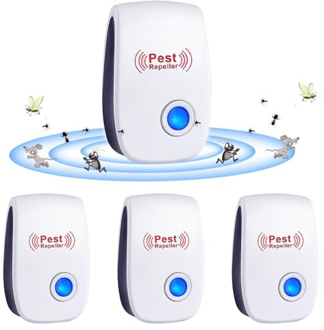 Ultraschall Schädlingsbekämpfer, 6 Stück Elektronische Insektenschutzmittel & Moskitoschutz Innenräumen, Pest Control Repeller für Mücken, Spinnen, Kakerlaken, Mäuse