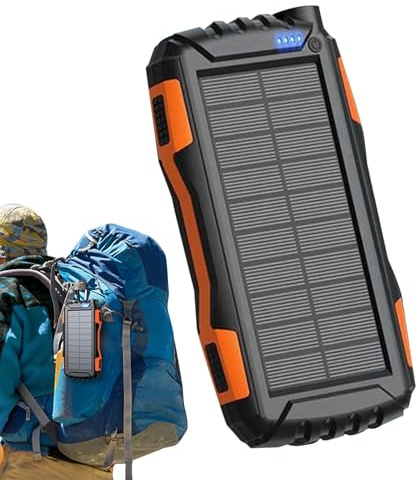 Bärbar solladdare Power Bank – 42 800 mAh snabbladdande lätt solbatteri | Campingströmförsörjning utomhus för telefoner, säkerhetskameror, bildskärmar, resor och användning av
