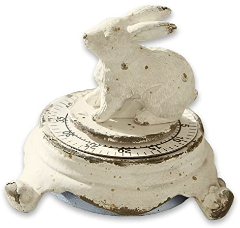 Loberon Eieruhr Terese, detailverliebte Verarbeitung, gewollter Vintage-Touch, nostalgischer Charme, Küchenhelfer, Küchenutensilien, Zink, antikweiß