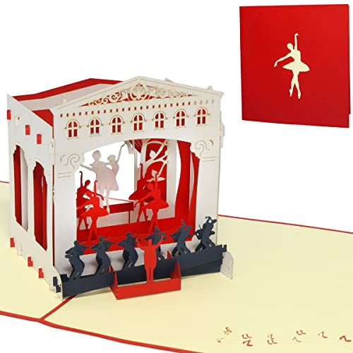 linpopup® Pop Up Karte Theater - Gutschein Theaterkarte Geldgeschenk für Theaterbesuch Geschenkverpackung für Konzerttickets für Musical, Oper und Ballett - Geburtstagskarte für Theaterliebhaber, N262