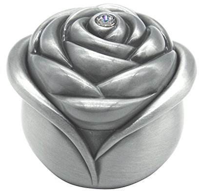 AVESON Vintage Rose Flower Style Antique Women Trinket Jewelry Gift Box Necklace Earrings Ring Jewellery Organiser Storage Case, Sliver, Large