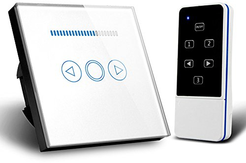 Variateur d'intensité UE en verre cristal sans fil pour télécommande 500 W (blanc)