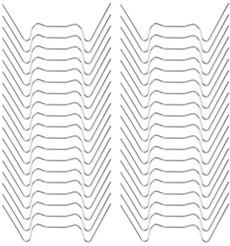 KINGLAKE 100 Pcs Greenhouse Glass W Clips - Stainless Steel - Glazing W Wire Spring Clips for Fixing Aluminium Greenhouses Panels, Polycarbonate Glass Panes