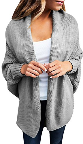 semen Gilet Femme Cardigan Oversize Chandail Chauve-Souris Sweater Tricot Long Printemps Hiver Outwear Casual Elégant Mode
