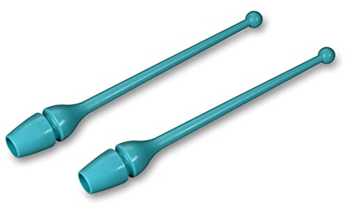 DRUNA Mazas de Gimnasia Rítmica de Termoplástico INDIGO No Engarzables de Iniciación 36 cm (Turquesa)