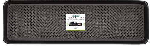 Matace Extra Large Long Narrow Slim Skinny Boot Shoe Tray - 16x55 in, Black Rubber Rectangular Tray for Indoor and Outdoor Use