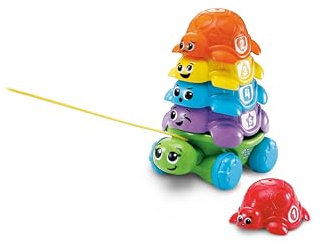 LeapFrog Nest & Count Turtle Tower, Pull Along, Stacking Toy, Teaches Colours, Shapes & Numbers, Includes 5 Turtle Shells, Sensory Baby Toy for 12, 18, 24 months +, English Version