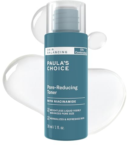 Paula's Choice Skin Balancing Pore-Reducing Face Toner with Niacinamide for Combination & Oily Skin, Minimizes Large Pores, Controls Oil & Shine, Acne-Prone Friendly, Travel Size, 1 Fl Oz