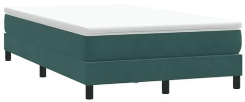 vidaXL Resårsäng utan madrass mörkgrön 120x220 cm sammet, Säng, Sängbotten, Sammet Säng, Sovrumsmöbler, Dubbelsäng, Stoppad Säng