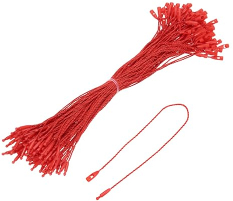 Kvartsman bomull hängande tagg snäpplås stift slinga prisskylt fastsättning plast etiketbindningar röd 19 cm förpackning med 100
