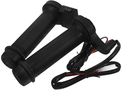 HAWILLOSCH Elektrische Motorrad Heizgriffe Pvc Metallgriff Mit Verstellbarer Temperatur Energieeffizient Sicher Und Einfach Zu Montieren Kompatibel Mit Standard Motorradlenkern Schwarzes Paar