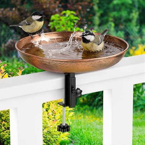 Gaethra Abreuvoir Oiseaux Exterieur, Fontaine Oiseaux Exterieur, Mangeoire Oiseau Exterieur à Suspendre, Abreuvoir Suspendu en Fonte, Bain Oiseaux Exterieur pour Balcon et Jardin