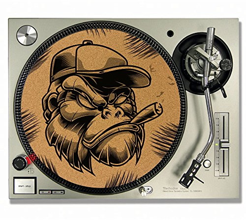 Smoking Gorilla DJ-Slipmats / Turntable Slipmats aus Kork, Vinyl