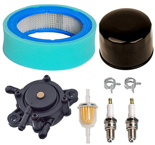 Carkio Filtro Olio Pompa Carburante Filtro Aria Prepulitore Filtro Carburante Morsetti Candela Compatibile con GT235 GT235E LTR166 LT166 LT170 LX288 SST16 SST18 Tosaerba