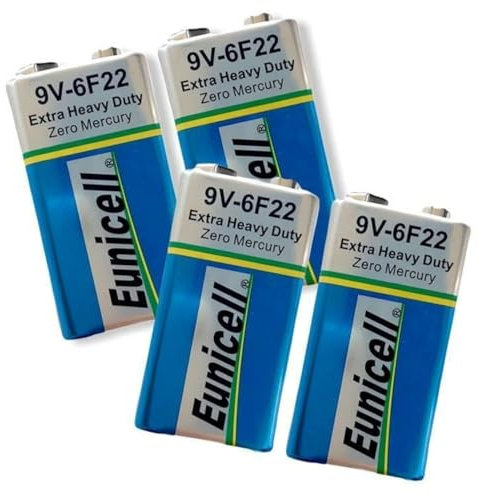 9V PP3 6F22 Battery Block Eunicell Extra Heavy Duty (pack of 4)