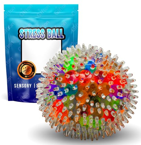 Gifton Spiky Stress Ball for Adults - Novelty Sensory Squeeze Fidget for Anxiety Relief Hand Finger Wrist Grip Exercise Fun Secret Santa Gift for Men Women Birthday Present Christmas Stocking Filler