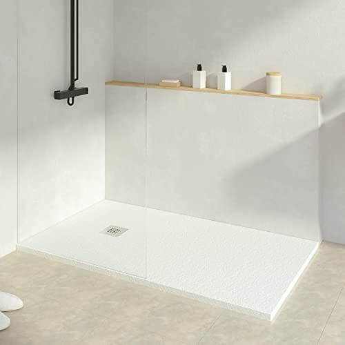 KOES - Plato de Ducha de Resina Modelo INDO – 80x110 – Blanco RAL 9003