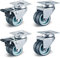 LIFERUN 8 PCS Double roulettes Pivotantes, roulettes Transports 50 mm, roulettes de Meuble avec Frein, sans Bruit, 4 roulettes Freinées, 4 roulettes Pivotantes