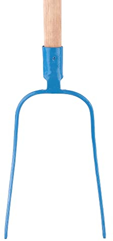 Bauster® Fourche à bêcher, fourche à foin, fourche à 2 dents pour jardin avec manche 115 cm, fourche pour écurie, ferme en acier de haute qualité, fourche à fumier, fourche à fumier robuste pour le