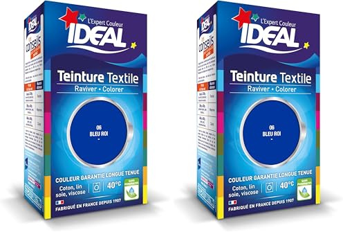 Ideal Teinture Textile Liquide 40 ml Bleu Roi (Lot de 2)