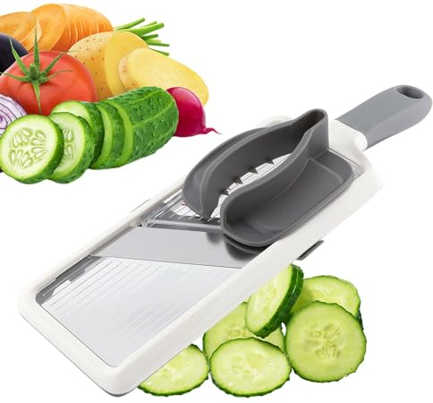 Mandoline multifonction avec lame réglable en acier inoxydable, hachoir à légumes et râpe à fromage, mandoline pour trancher rapidement les fruits et légumes